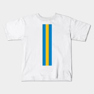 Retro American Football Stripes LA White, Blue, Yellow Kids T-Shirt